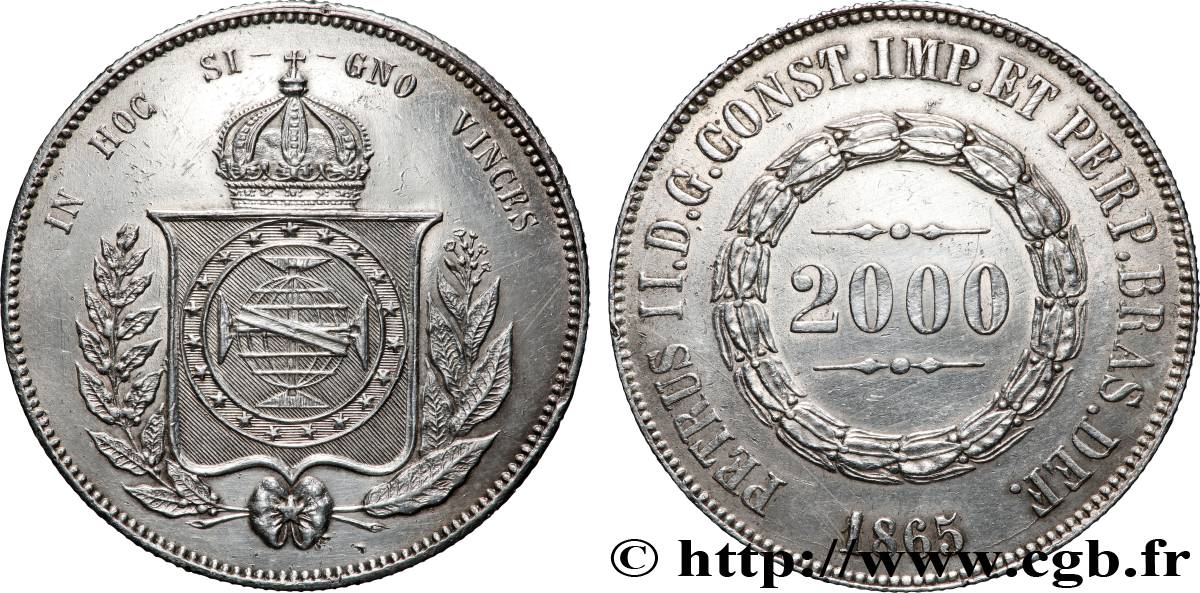 BRÉSIL 2000 Reis Pierre II 1865 Rio de Janeiro SUP 