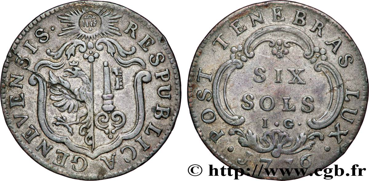 SUISSE - RÉPUBLIQUE DE GENÈVE 6 Sols 1776  TTB 