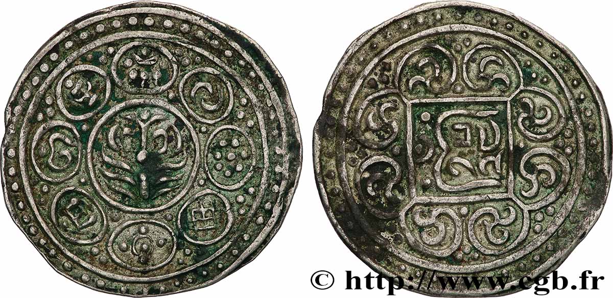 TIBET 1 Tangka au lotus 1890  TTB 