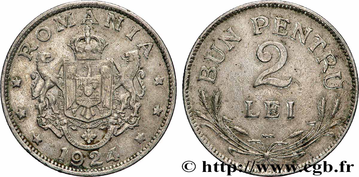 RUMANIA 2 Lei 1924 Poissy MBC 