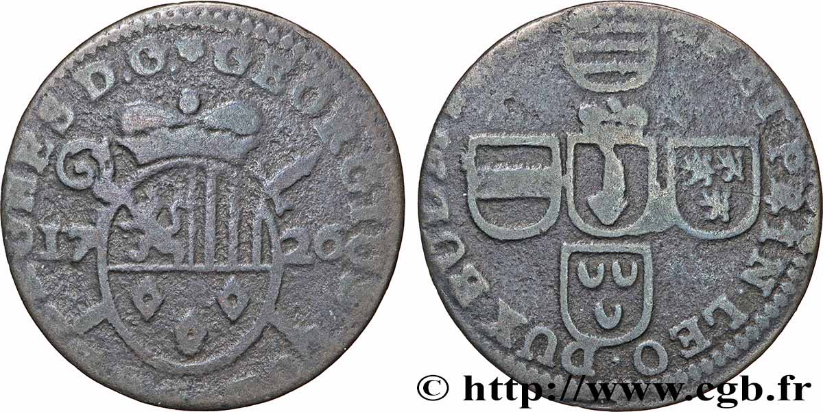 BELGIEN - PRINZBISTUMS LÜTTICH 1 Liard Georges Louis de Berghes 1726  S 