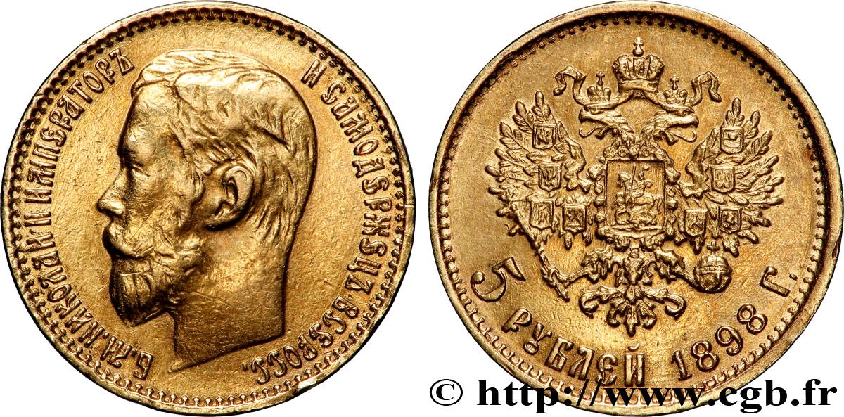 GOLD-, PALLADIUM- UND PLATIN-INVESTITIONEN 5 Roubles or 1898 Saint-Pétersbourg fVZ 