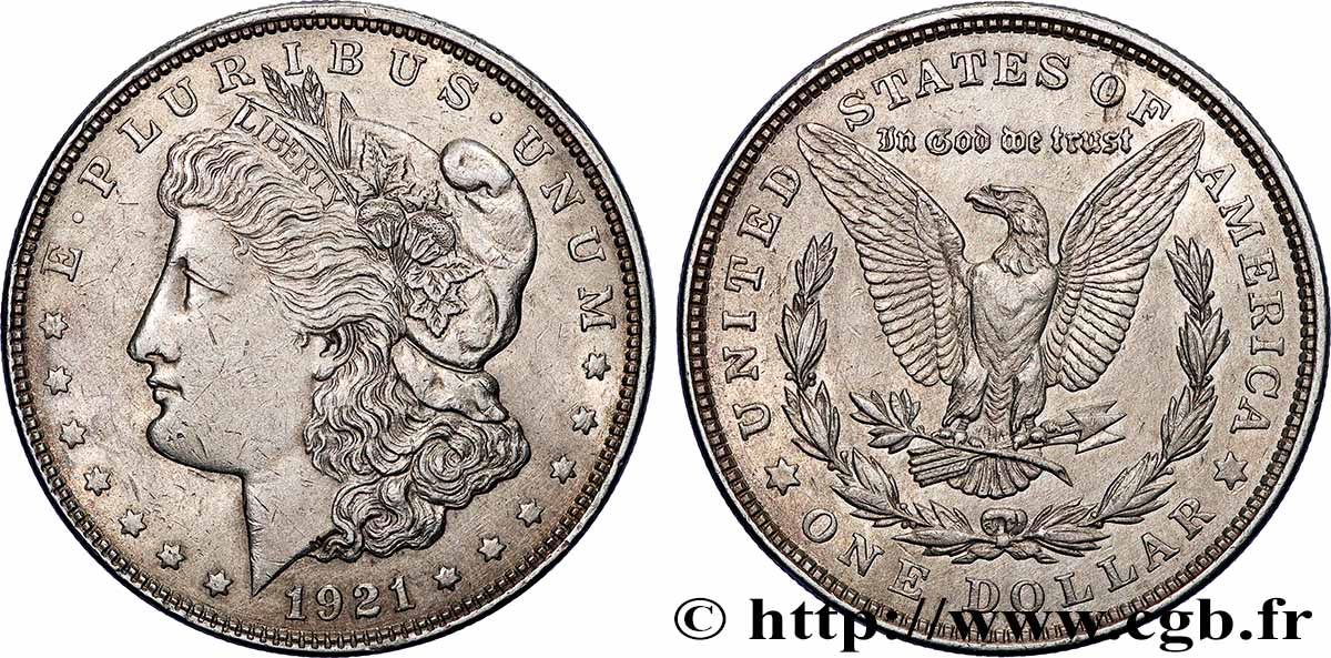 ÉTATS-UNIS D&nbsp;AMÉRIQUE 1 Dollar Morgan 1921 Philadelphie SUP 