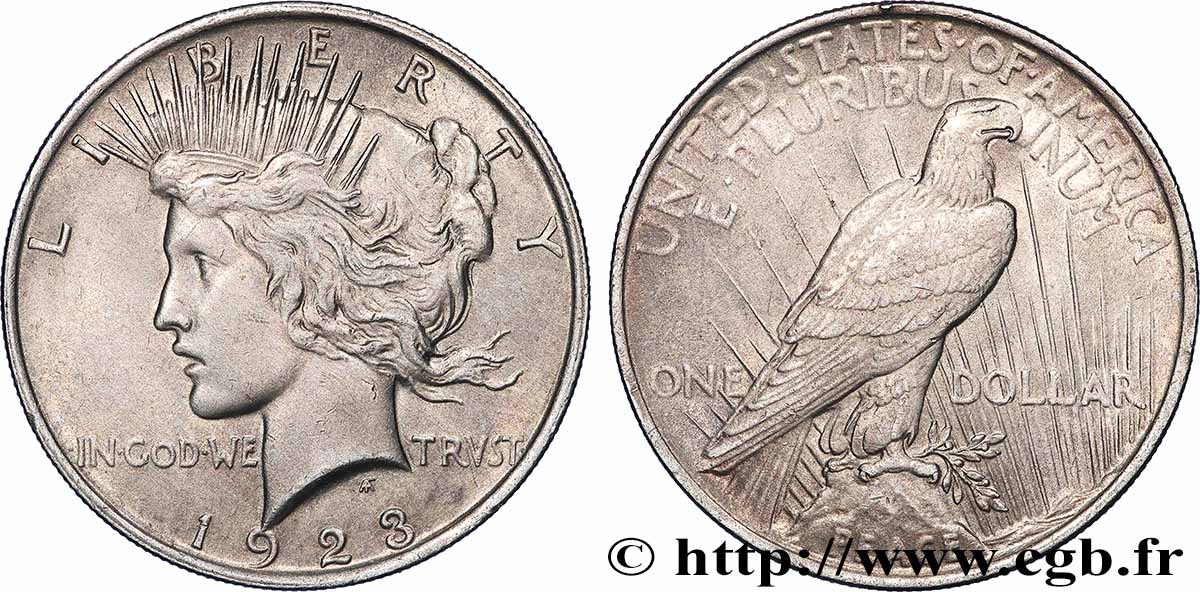 ÉTATS-UNIS D&nbsp;AMÉRIQUE 1 Dollar type Peace 1923 Philadelphie SUP 