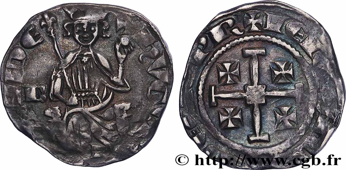 CHYPRE - ROYAUME DE CHYPRE - HUGUES IV DE LUSIGNAN Gros au B n.d. Paphos TTB+ 