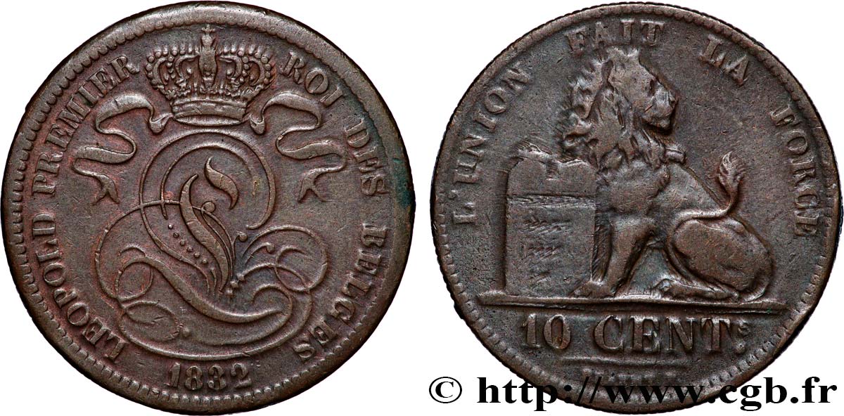 BELGIEN 10 Centimes Léopold Ier 1832 Bruxelles fSS 