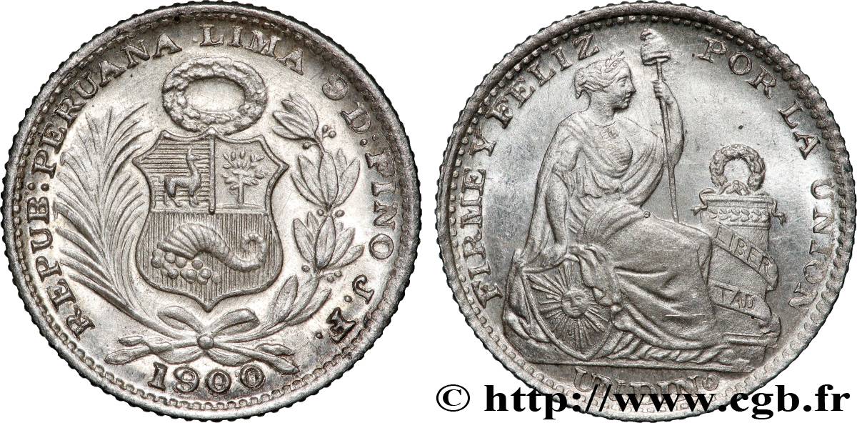 PÉROU 1 Dinero 1900 Lima SPL 
