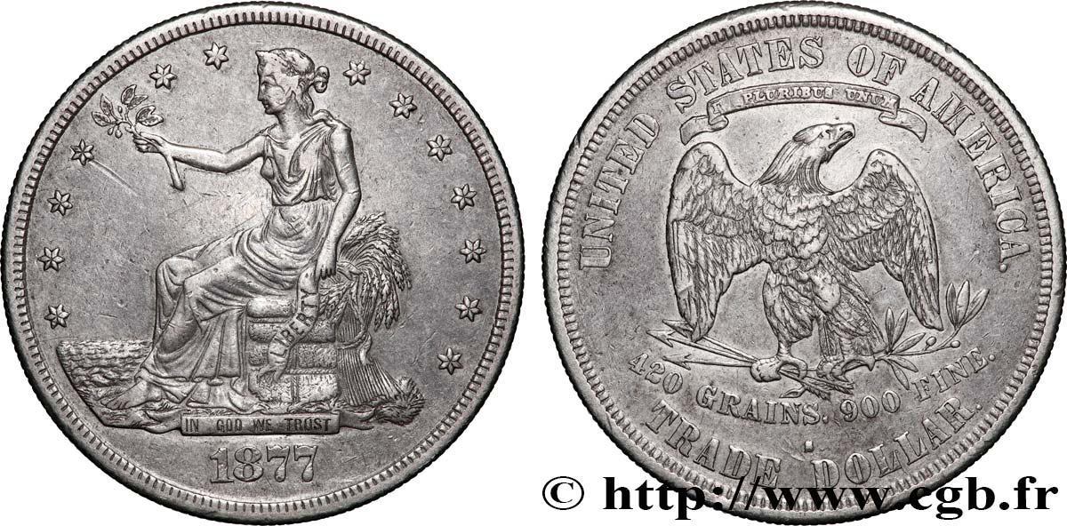 VEREINIGTE STAATEN VON AMERIKA 1 Dollar type “Trade Dollar” 1877 San Francisco SS 