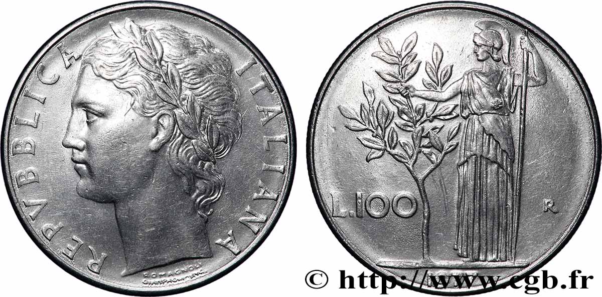 ITALY 100 Lire 1977 Rome - R AU 