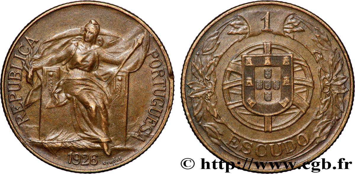 PORTUGAL 1 Escudo 1926 Lisbonne TTB 