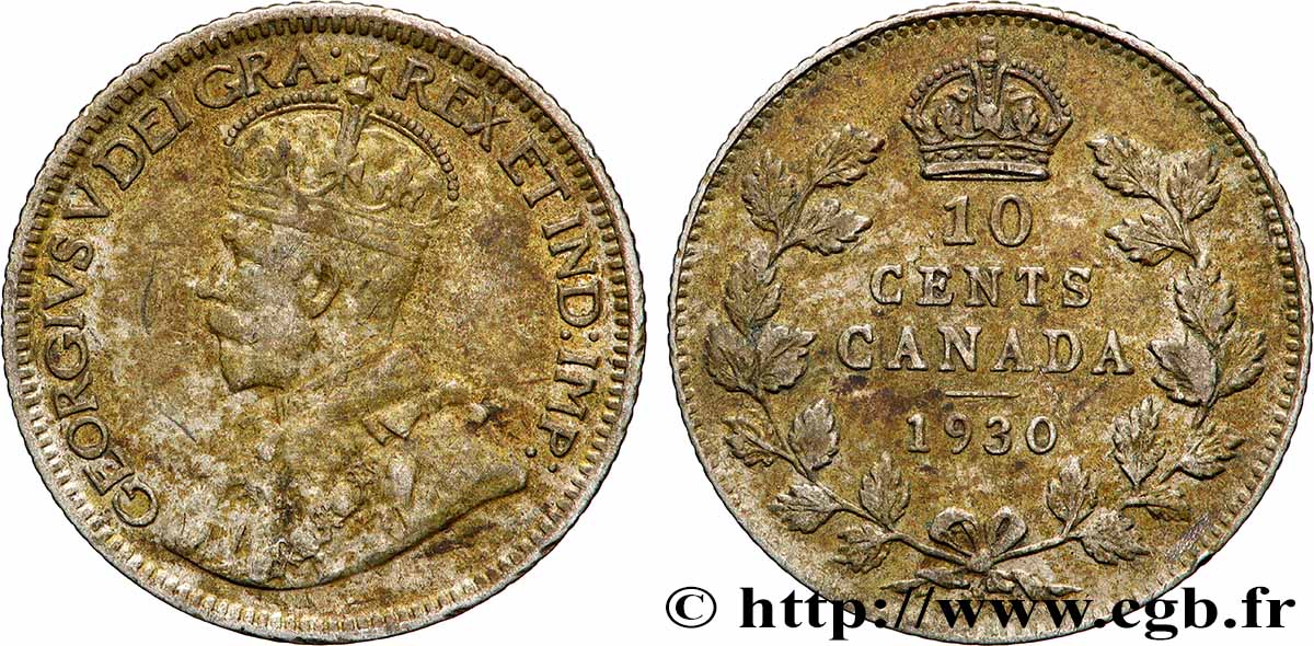 CANADA 10 Cents Georges V 1930  TTB 