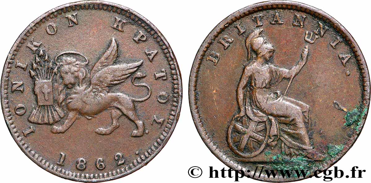 ÎLES IONIENNES 1 Lepton 1862  TB+ 