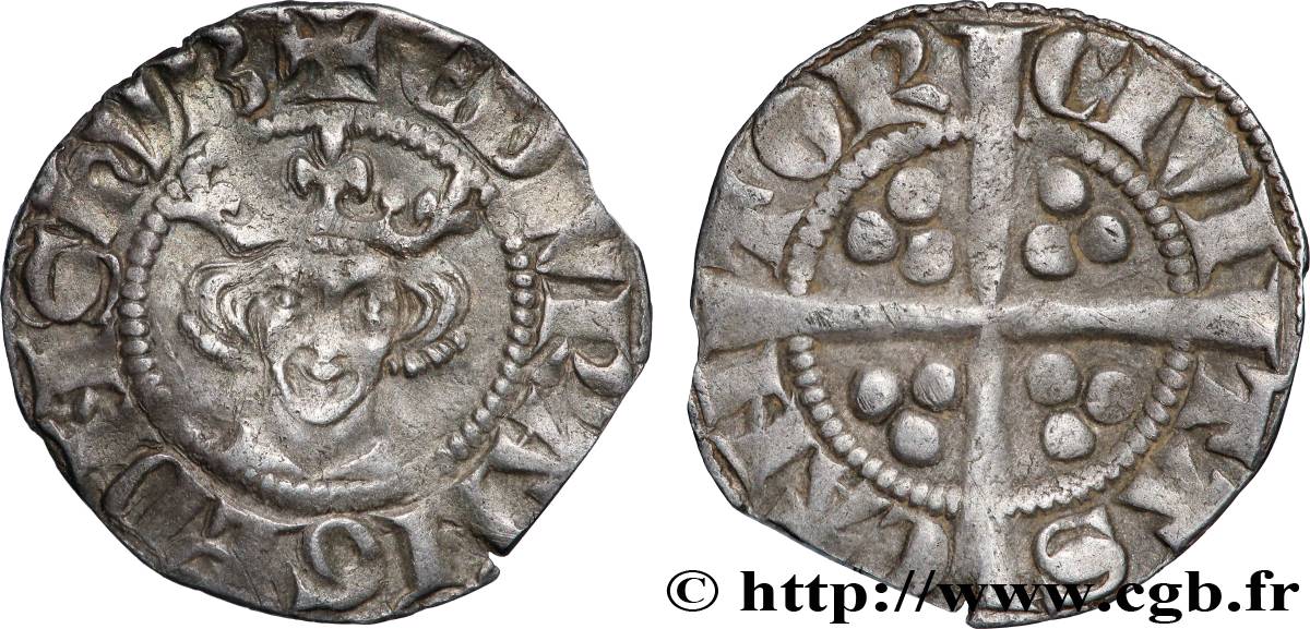 ANGLETERRE - ROYAUME D&nbsp;ANGLETERRE - ÉDOUARD Ier Penny n.d. Canterbury TB+ 
