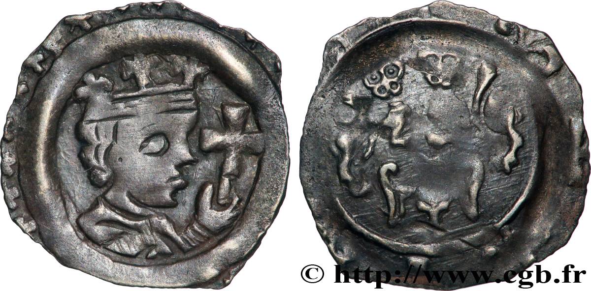 SAINT-EMPIRE ROMAIN GERMANIQUE - FRÉDÉRIC II DE HOHENSTAUFEN Denier bractéate N.D. (1212-1250) Offenbourg ? TB+ 