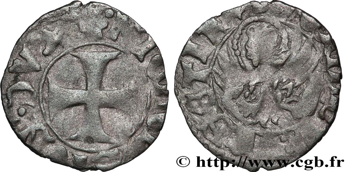 ITALIE - VENISE - ANTOINE VENIER (62e doge) Tornesello N.D. (1382-1400) Venise TB 