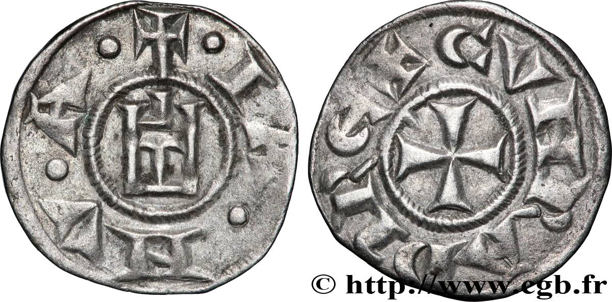 LIGURIE - RÉPUBLIQUE DE GÊNES - ANONYMES Denier n.d. Gènes TTB+ 