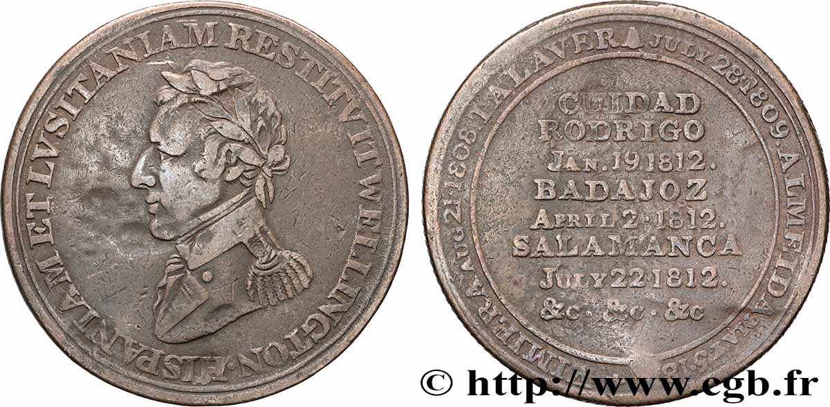 ROYAUME-UNI (TOKENS) 1/2 Penny Hull Wellington 1812  TB+ 