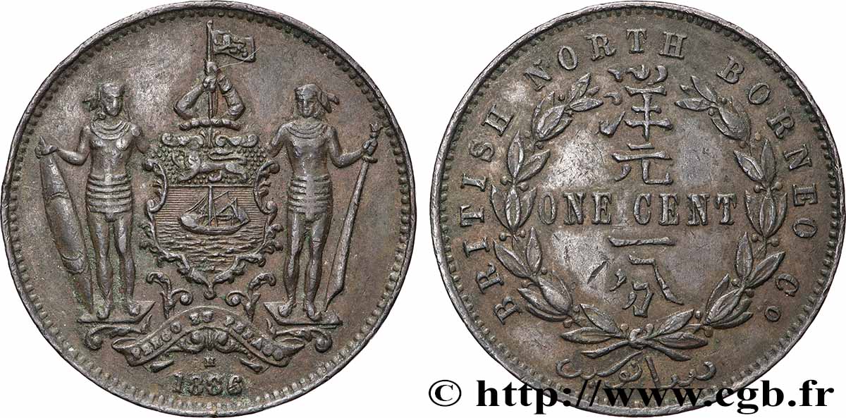 MALAISIE - BORNÉO DU NORD BRITANNIQUE 1 Cent 1886 Birmingham TTB 