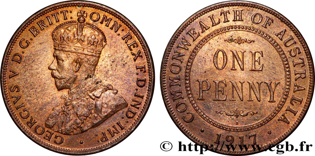 AUSTRALIE 1 Penny Georges V 1917 Calcutta SUP 