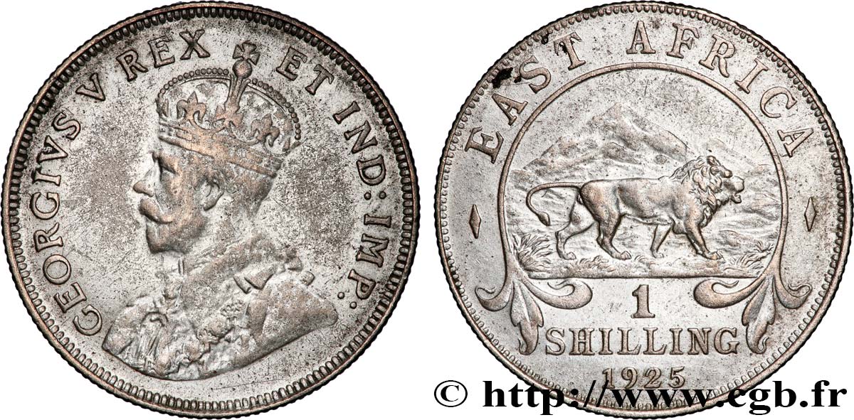 AFRIQUE DE L&nbsp;EST 1 Shilling Georges V 1925 British Royal Mint TTB 