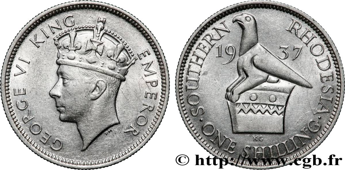 RHODÉSIE DU SUD 1 Shilling Georges VI 1937 Londres TTB 