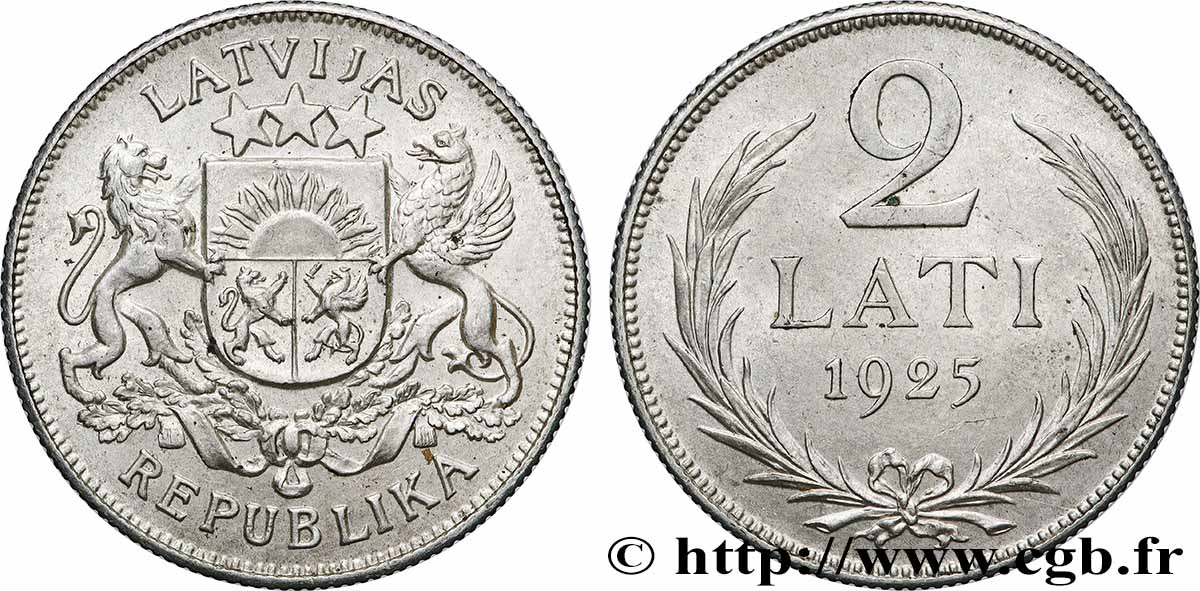 LETTONIA 2 Lati emblème 1925  q.SPL 