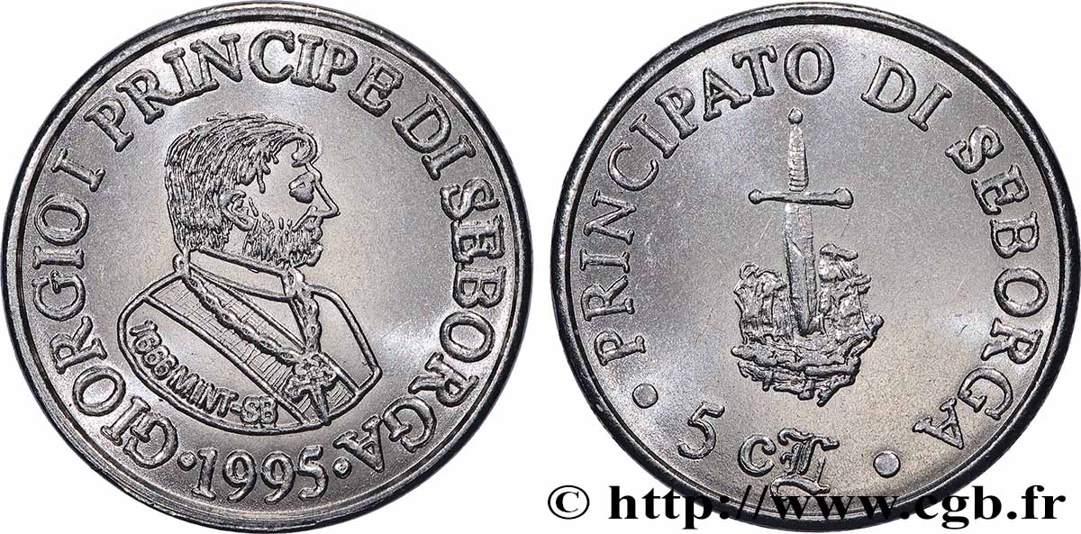 ITALIE - PRINCIPAUTÉ DE SEBORGA - GIORGIO Ier 5 Centesimi 1995  SPL 
