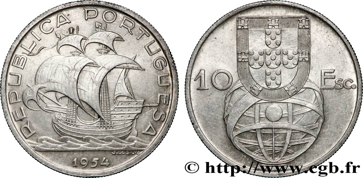 PORTUGAL 10 Escudos 1954 Lisbonne TTB 