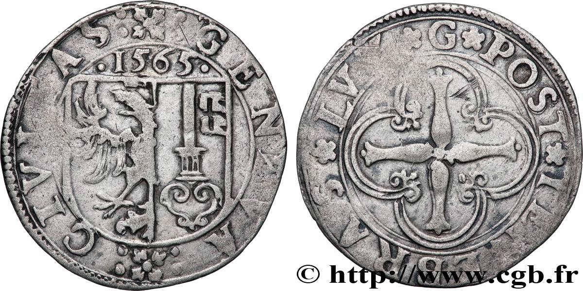 SUISSE - RÉPUBLIQUE DE GENÈVE 3 Sols - République de Genève 1565  TB+ 