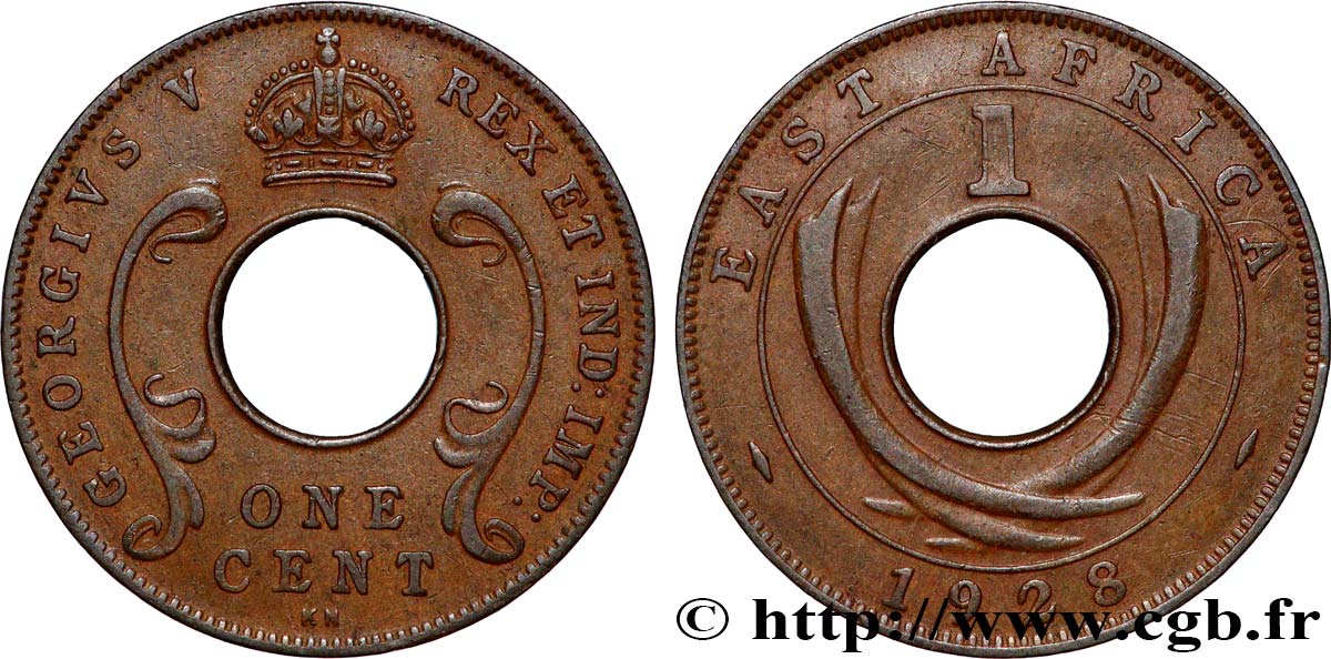AFRIQUE DE L&nbsp;EST 1 Cent Georges V 1928 Kings Norton TTB+ 