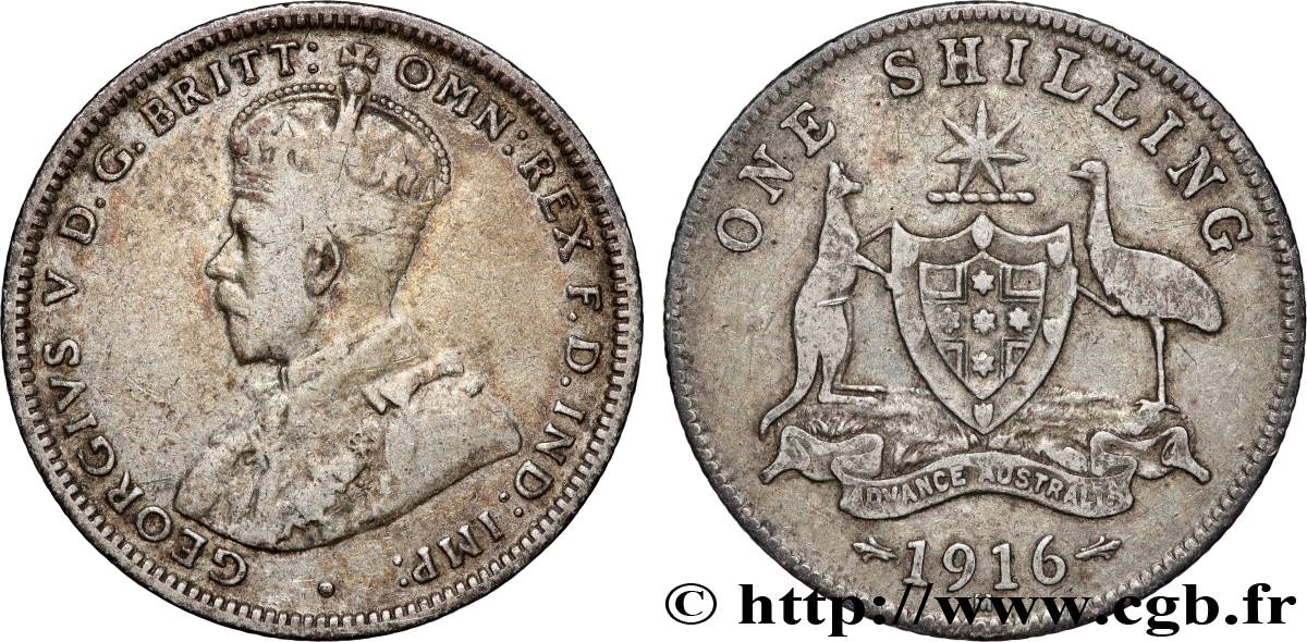 AUSTRALIEN 1 Shilling Georges V 1916 Melbourne SS 