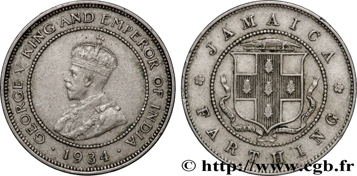 JAMAÏQUE 1 Farthing George V 1934  TTB 