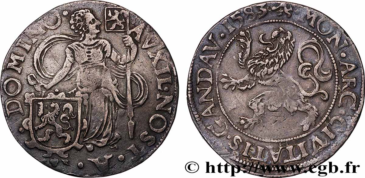 PAYS-BAS AUTRICHIENS - COMTÉ DE FLANDRE 8 Sols 1583 Gand TTB 