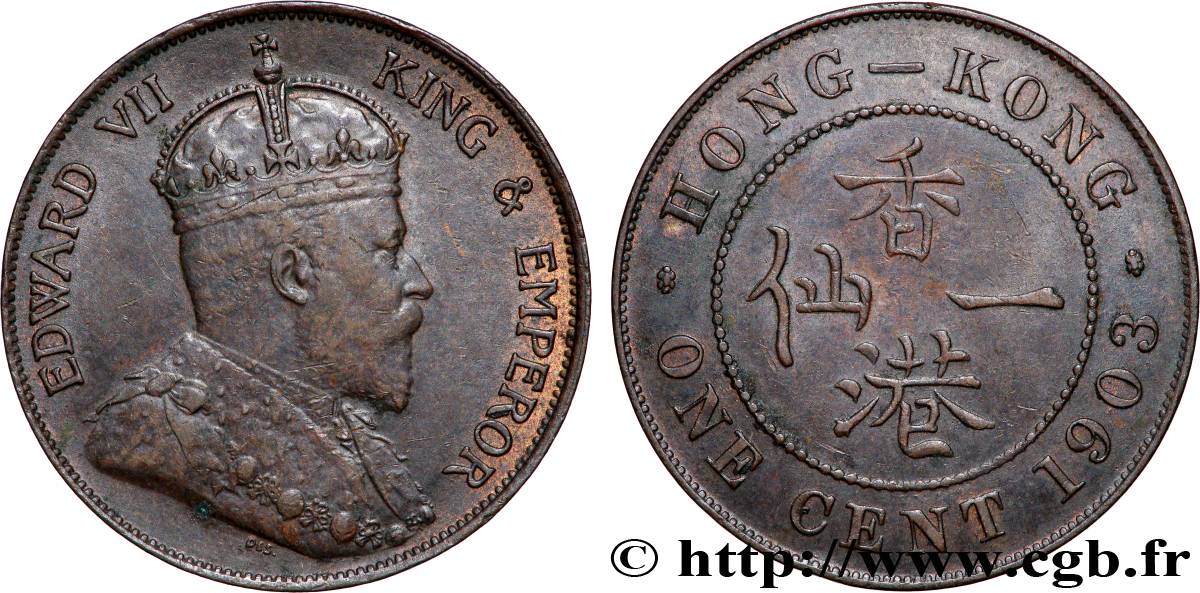 HONG KONG 1 Cent Edouard VII 1903  TTB 