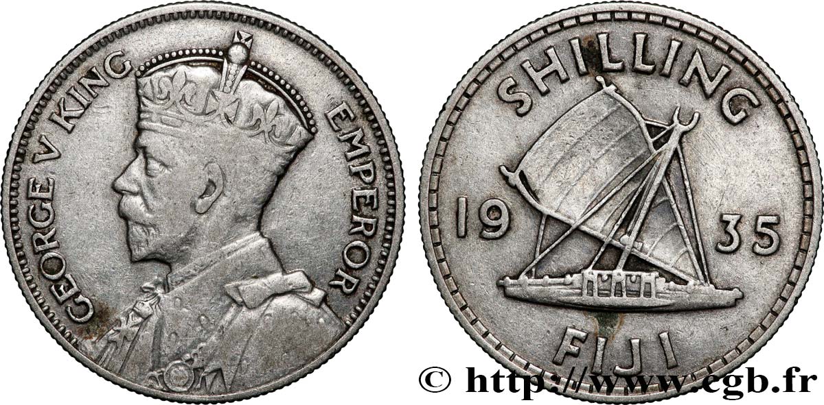 FIDSCHIINSELN 1 Shilling Georges  V 1935  fSS 