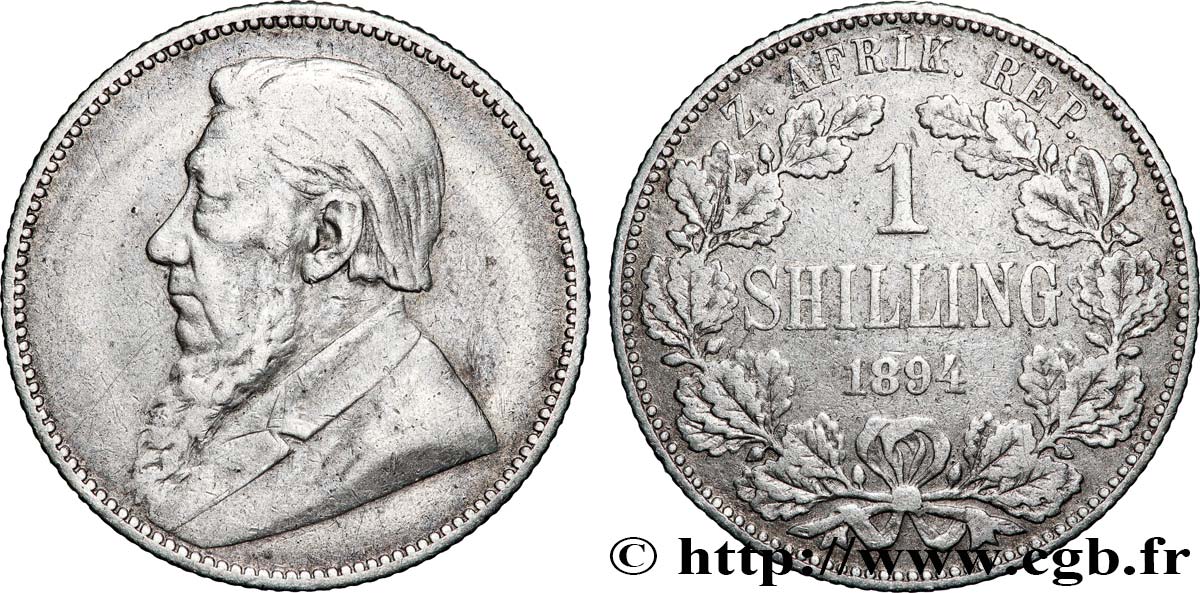 AFRIQUE DU SUD 1 Shilling Kruger 1894  TB+ 