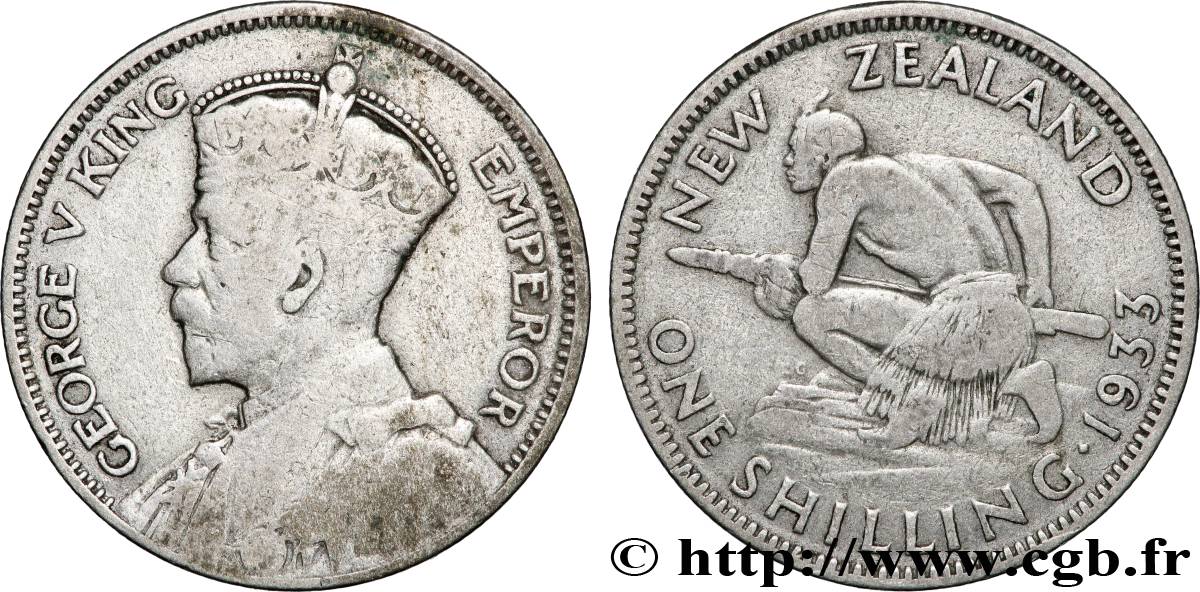NEUSEELAND 1 Shilling Georges V 1933 Londres S 