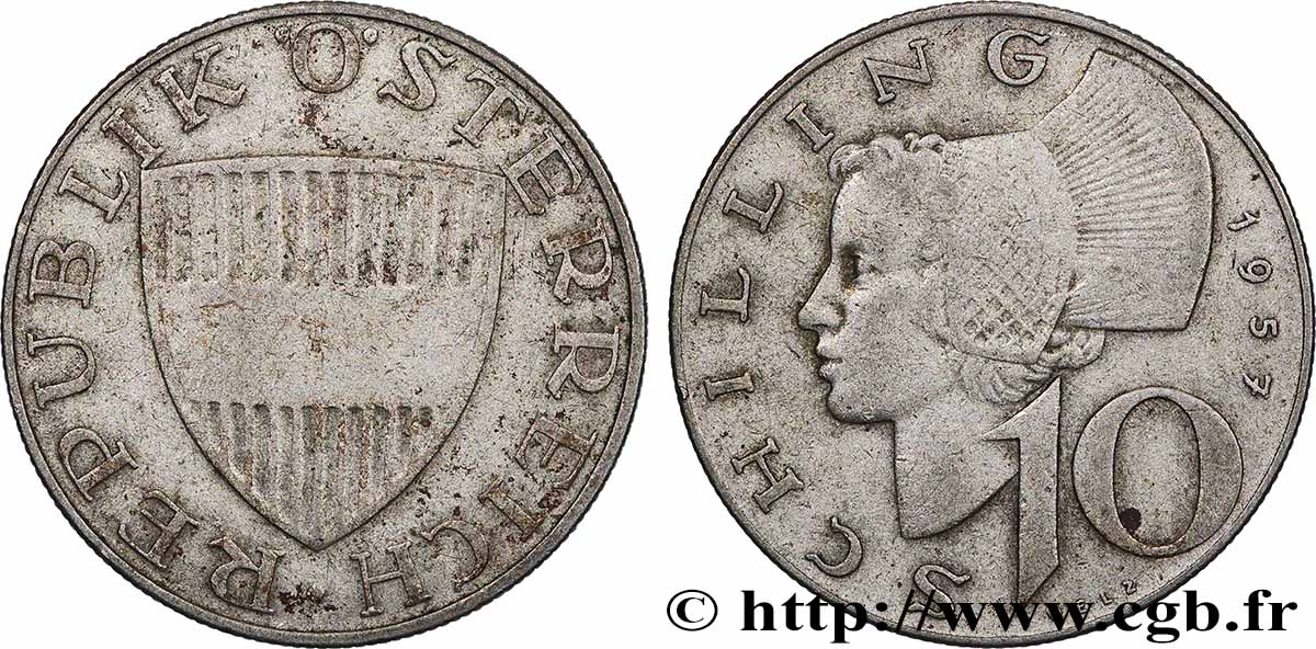 AUTRICHE 10 Schilling 1957 Vienne TTB 