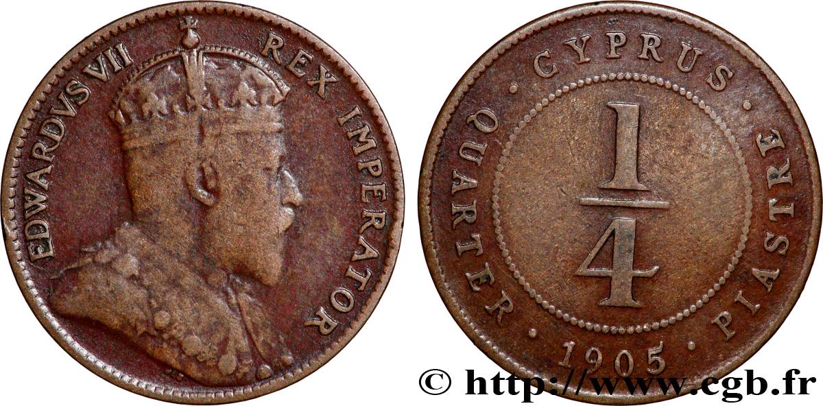 ZYPERN 1/4 Piastre Edouard VII 1905  SS 