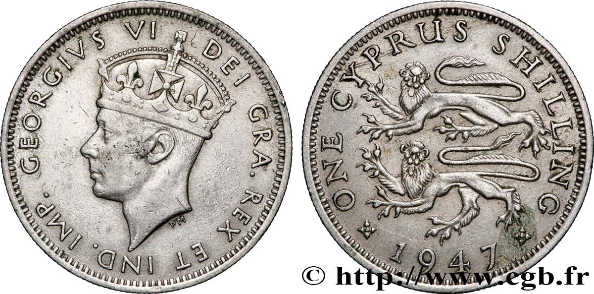 ZYPERN 1 Shilling Georges VI 1947  SS 
