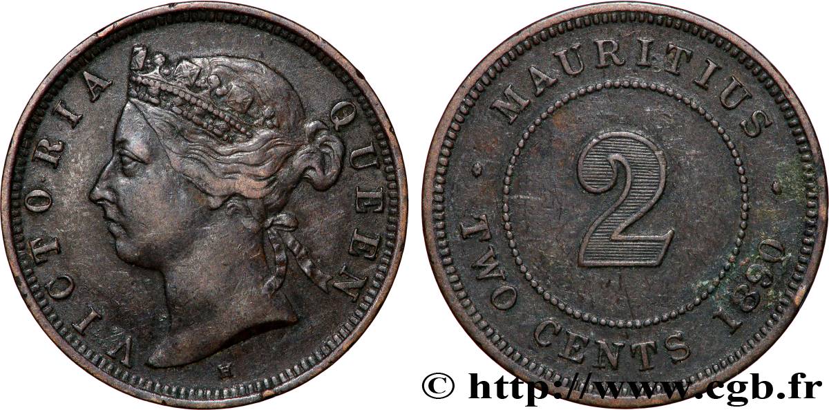 MAURITIUS 2 Cents Victoria 1890  SS 