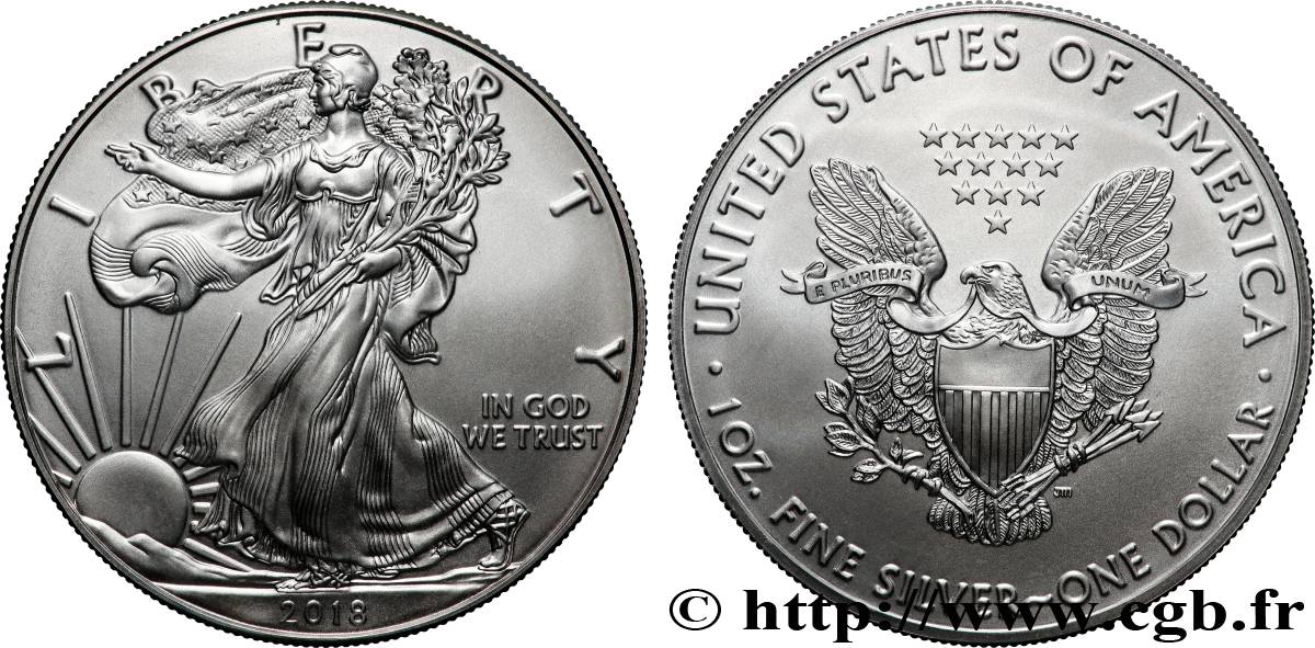 ARGENT D&nbsp;INVESTISSEMENT 1 Oz - 1 Dollar Silver Eagle 2018  SPL 