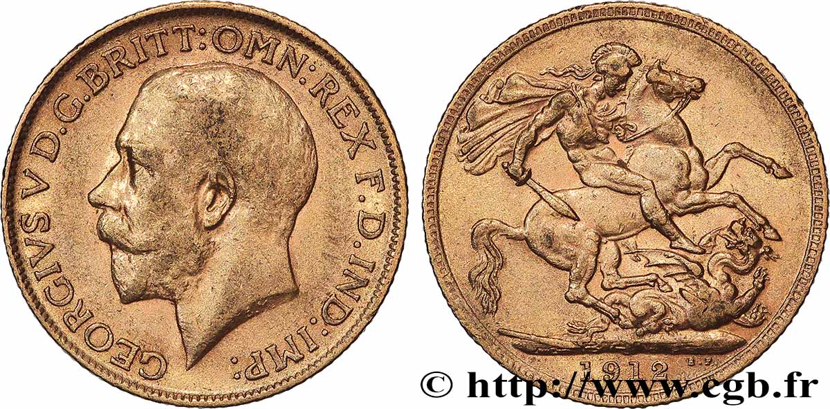 OR, PALLADIUM ET PLATINE INVESTISSEMENT 1 Souverain Georges V 1912 Londres TTB 