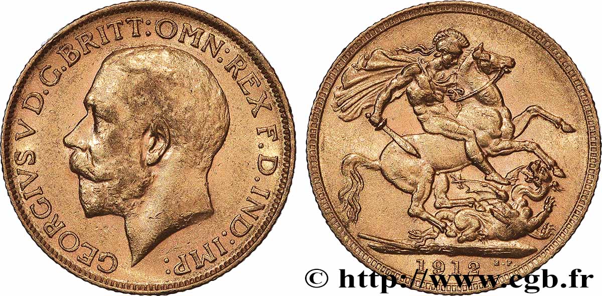 OR, PALLADIUM ET PLATINE INVESTISSEMENT 1 Souverain Georges V 1912 Londres TTB+ 