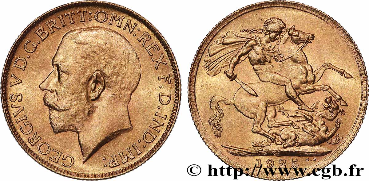 OR, PALLADIUM ET PLATINE INVESTISSEMENT 1 Souverain Georges V 1925 Afrique du Sud SUP 