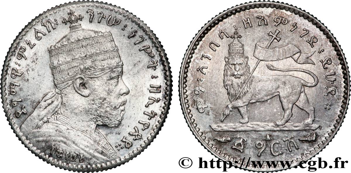 ÉTHIOPIE 1 Gersh Ménélik II EE1895 1903 Paris  SPL 