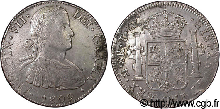MÉXICO 8 Reales Ferdinand VII TH 1809 Mexico MBC+ 