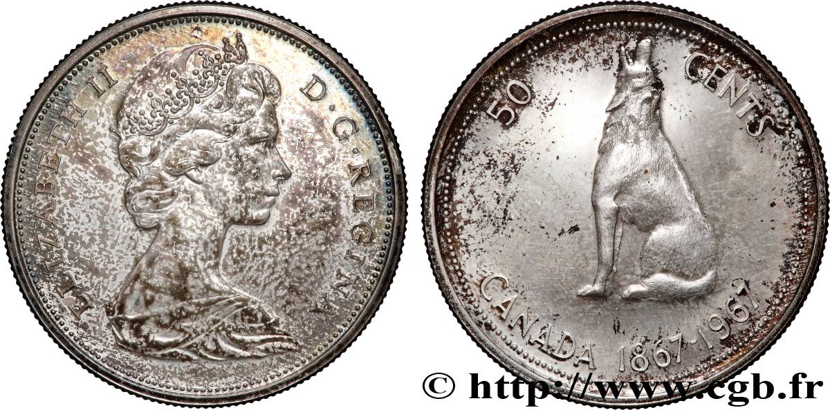 CANADA 50 Cents centenaire de la Confédération 1967 Ottawa SUP+ 