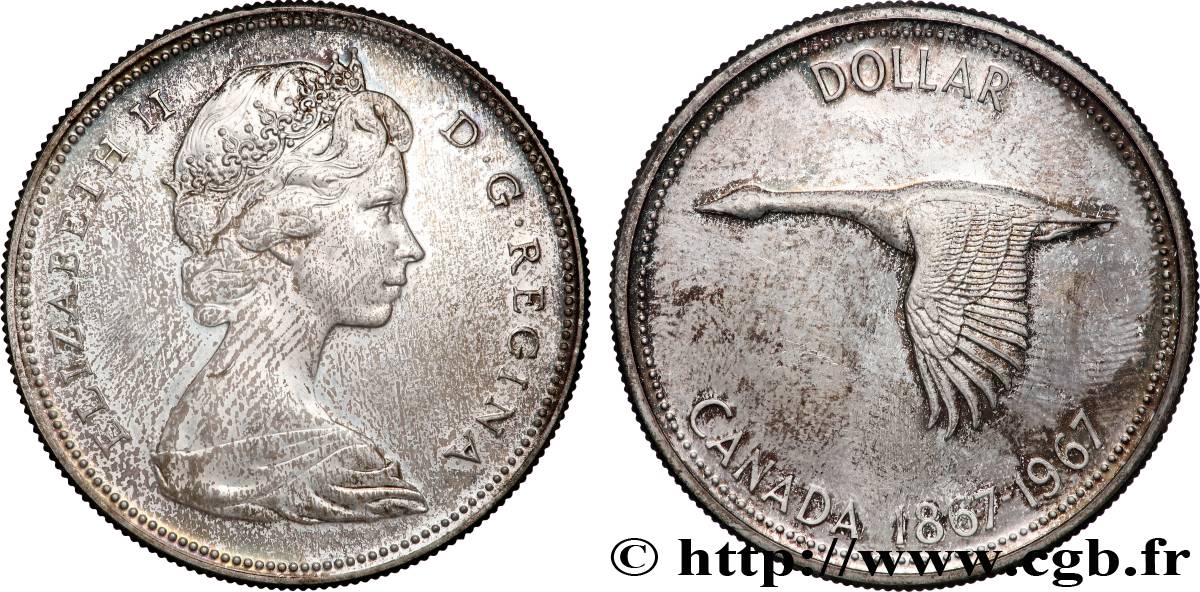 KANADA 1 Dollar Proof centenaire de la Confédération 1967 Ottawa VZ 