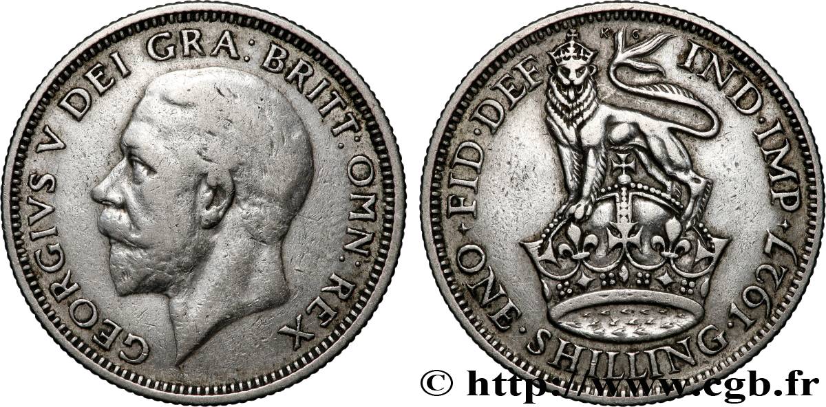 ROYAUME-UNI 1 Shilling Georges V 1927 Londres TB+ 